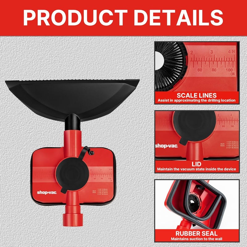 SHOPVAC Shop Dust Collection Attachment, 2-in-1 Vacuum Dust Collection Attachment for Drilling, Fits 4 Hose Sizes (1-1/4", 1-1/2", 1-7/8", 2-1/2") - Image 5